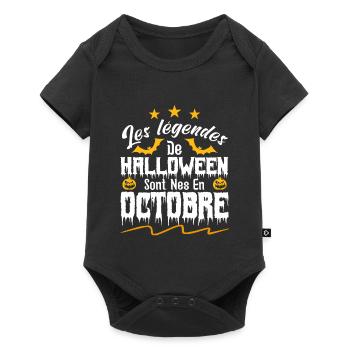 Les Légendes de halloween sont nés en octobre - Body à manches courtes Premium Bébé - noir - Devant