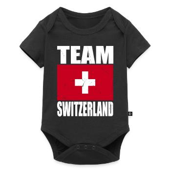Équipe de Suisse de football - Body à manches courtes Premium Bébé - noir - Devant