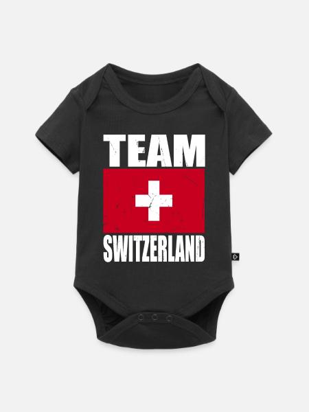 Team Schweiz Fußball - Baby Premium Kurzarmbody - Schwarz