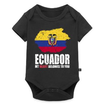 Drapeau de l’Équateur - Body à manches courtes Premium Bébé - noir - Devant
