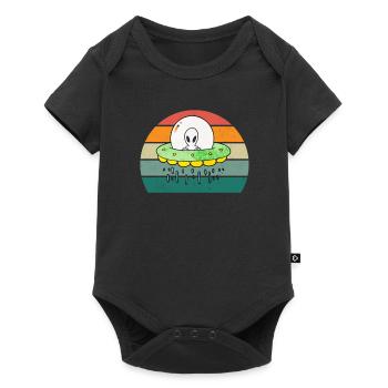 aliens alien space space flying UFOs UFO - Baby Premium short-sleeve bodysuit - black - Front