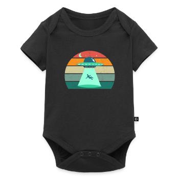 aliens alien space space flying UFOs UFO - Baby Premium short-sleeve bodysuit - black - Front