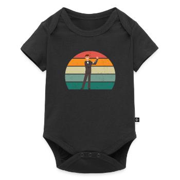 Triangelspieler Triangelspielerin Klang Triangel - Baby Premium Kurzarmbody - Schwarz - Vorne
