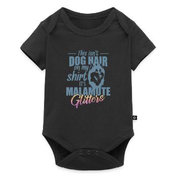 Ce n’est pas des poils de chien sur moi, ce sont des paillettes de Malamute - Body à manches courtes Premium Bébé - noir - Devant