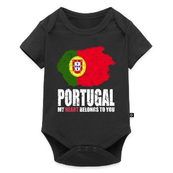 Drapeau du Portugal - Body à manches courtes Premium Bébé - noir - Devant