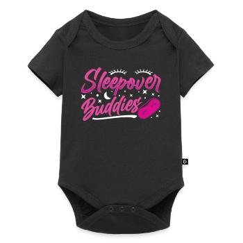 Sleepover Freunde Party Übernachtung Übernachten - Baby Premium Kurzarmbody - Schwarz - Vorne