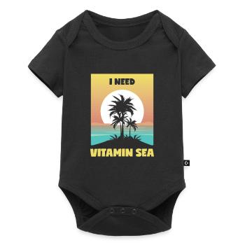Sea & Vacation : Jeu de mots « I Need Vitamin Sea » - Body à manches courtes Premium Bébé - noir - Devant
