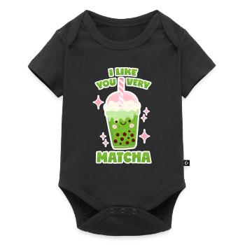 Thé à bulles Matcha - Body à manches courtes Premium Bébé - noir - Devant