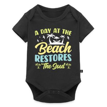A day at the beach restores the soul - Baby Premium short-sleeve bodysuit - black - Front