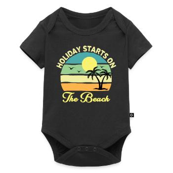 The holiday starts on the beach - summer holidays - Baby Premium short-sleeve bodysuit - black - Front