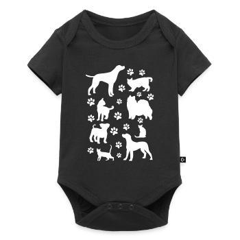 Dog Paws Cat Lover Dog Lover - Cute Cats and Dogs - Baby Premium short-sleeve bodysuit - black - Front