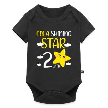 2 Year Old Birthday Girl Gift Im A Shining Star - Baby Premium Kurzarmbody - Schwarz - Vorne