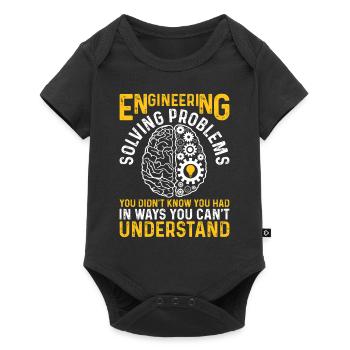 Funny Engineer Engineering Gear Brain Technician E - Baby Premium Kurzarmbody - Schwarz - Vorne