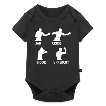 Boxing Martial Arts Boxing Jab Cross Hook Uppercut - Baby Premium short-sleeve bodysuit - black - Front