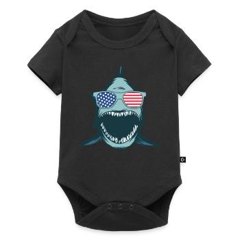 Sharkfish Funny Shark Lover - Great White Shark Fi - Baby Premium Kurzarmbody - Schwarz - Vorne
