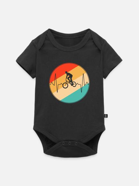 bmx retro herzschlag - Baby Premium Kurzarmbody - Schwarz