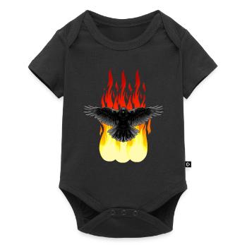 Raven Fire Occult Spiritual Ritual Satan Horror - Baby Premium short-sleeve bodysuit - black - Front