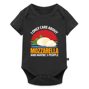 Ich interessiere mich nur für Mozzarella und viell - Baby Premium Kurzarmbody - Schwarz - Vorne