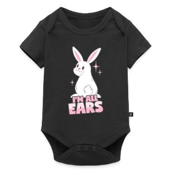 Rabbit: I'm all ears - Baby Premium short-sleeve bodysuit - black - Front