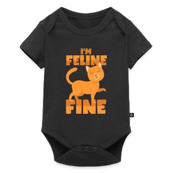 Jeu de mots pour chat - Body à manches courtes Premium Bébé - noir - Devant
