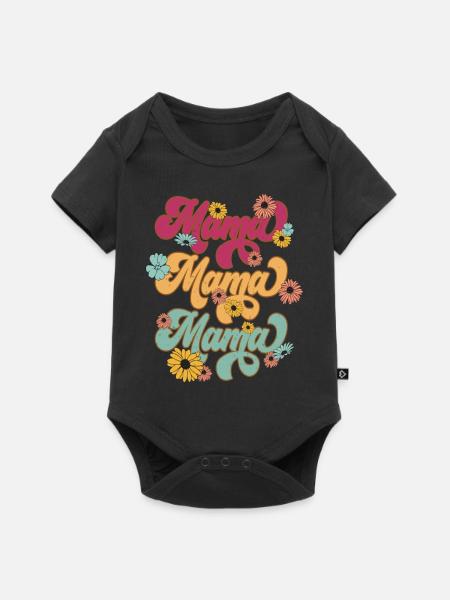 Mama Bear - Baby Premium Kurzarmbody - Schwarz
