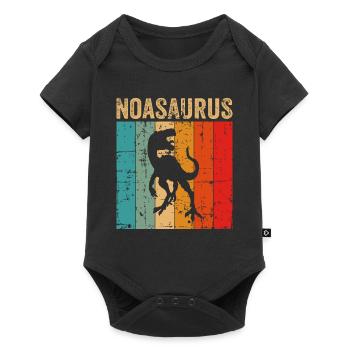 Noasaurus Dinosaurier Kinder Dino Geschenk - Baby Premium Kurzarmbody - Schwarz - Vorne