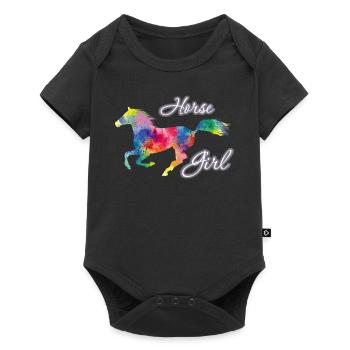 Horse Girl Country Woman Girl Horse Rider - Baby Premium short-sleeve bodysuit - black - Front