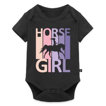 Horse Girl Country Woman Girl Horse Rider - Baby Premium short-sleeve bodysuit - black - Front