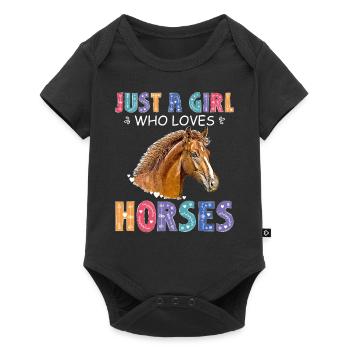 Horse Girl Country Woman Girl Horse Rider - Baby Premium short-sleeve bodysuit - black - Front