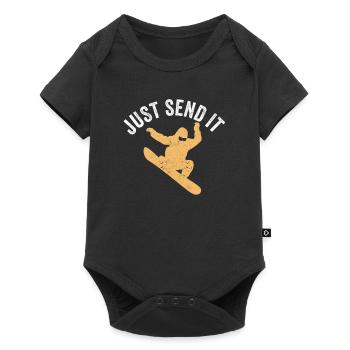 Just Send It Snowboard Snowboarding Rider Snow - Baby Premium Kurzarmbody - Schwarz - Vorne