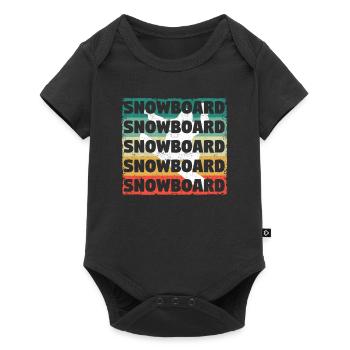 Snowboard Retro Vintage Snowboarding Silhouette - Baby Premium short-sleeve bodysuit - black - Front