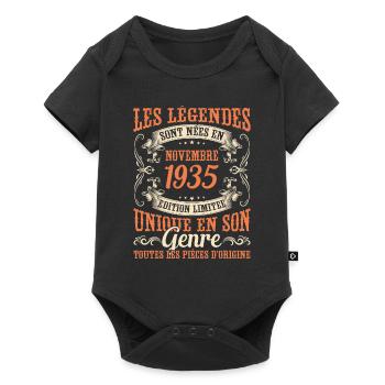 Les Légendes Sont Nées En Novembre 1935 Cadeau - Body à manches courtes Premium Bébé - noir - Devant