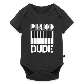 Piano Player Funny Piano Keyboard - Baby Premium short-sleeve bodysuit - black - Front