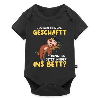 Abitur Geschafft Faultier Abi - Baby Premium Kurzarmbody - Schwarz - Vorne