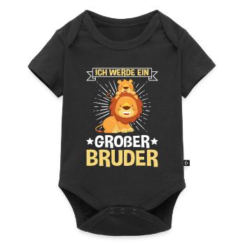 Ich werde Großer Bruder Löwe - Baby Premium Kurzarmbody - Schwarz - Vorne