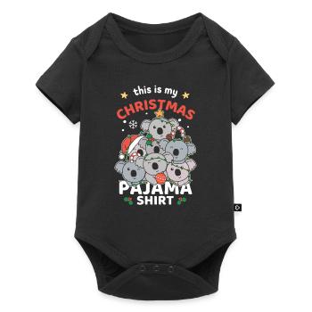 Koala Noël Chemise Pyjama Joyeux Noël - Body à manches courtes Premium Bébé - noir - Devant