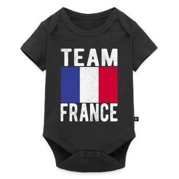 Français drapeau - Body à manches courtes Premium Bébé - noir - Devant