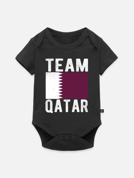 Katar Fahne - Baby Premium Kurzarmbody - Schwarz