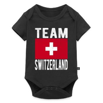 Drapeau de la Suisse - Body à manches courtes Premium Bébé - noir - Devant