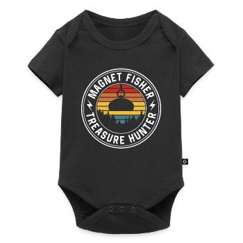 Magnetfischer Schatzsucher Magnet Magnetfischen - Baby Premium Kurzarmbody - Schwarz - Vorne