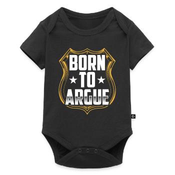Né pour argumenter avocat - Body à manches courtes Premium Bébé - noir - Devant