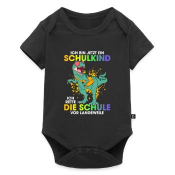 Ich Bin Jetzt Ein Schulkind Ich Rette Die Schule - Baby Premium Kurzarmbody - Schwarz - Vorne