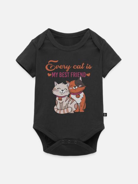 Katzenfreunde - Baby Premium Kurzarmbody - Schwarz
