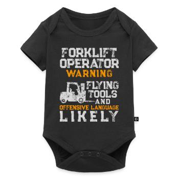 Certified Forklift Truck Operator - Baby Premium Kurzarmbody - Schwarz - Vorne