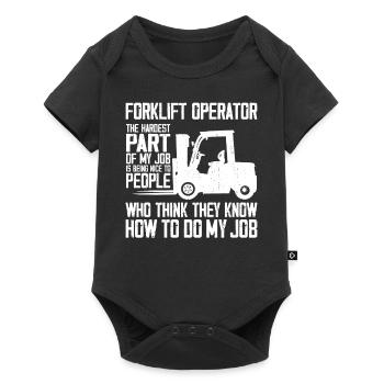 Certified Forklift Truck Operator - Baby Premium Kurzarmbody - Schwarz - Vorne