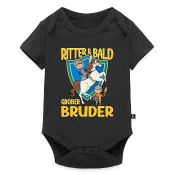 Großer Bruder Ritter Geschwister Kind Nachwuchs - Baby Premium Kurzarmbody - Schwarz - Vorne