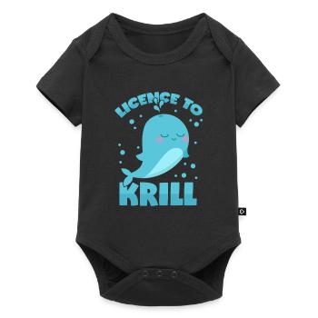 Jeux de mots sur les baleines - permis de manger du krill - Body à manches courtes Premium Bébé - noir - Devant