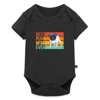 Carlin Chien Chien Ami Pet Pug Pug Pug Cadeau - Body à manches courtes Premium Bébé - noir - Devant