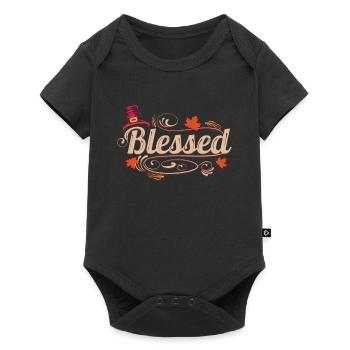 Blessed With A Pilgrims Hat For Thanksgiving - Baby Premium short-sleeve bodysuit - black - Front