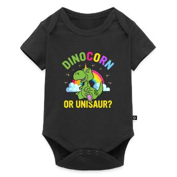 Funny Cute Dinosaur Unicorn - Dinocorn ou unisaure - Body à manches courtes Premium Bébé - noir - Devant